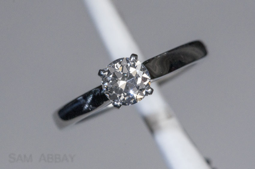 cathedral engagement ring antique diamond