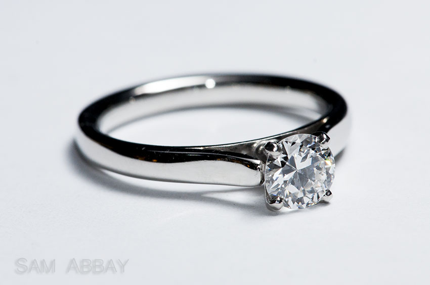 Cathedral solitaire engagement ring