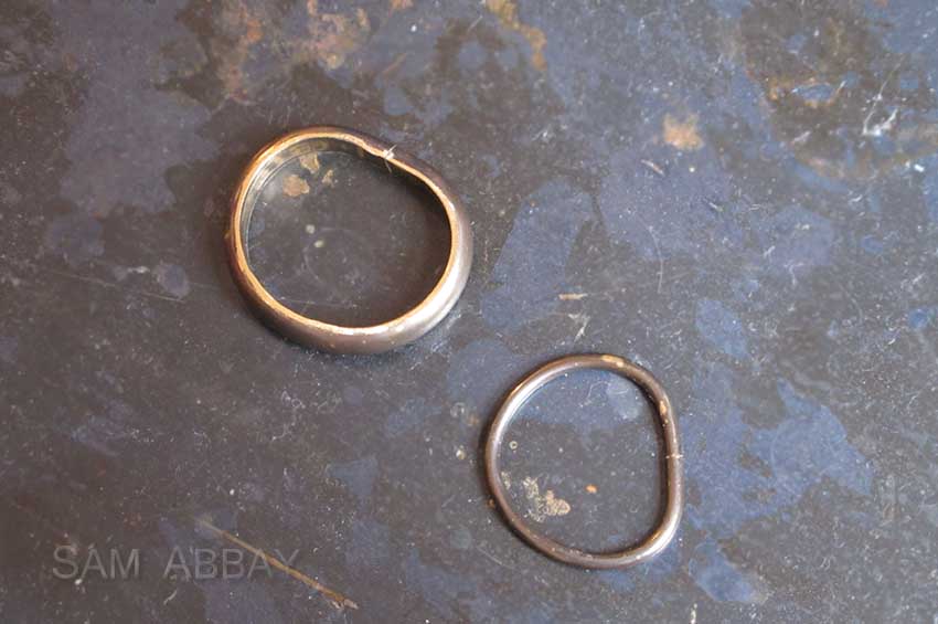 rings are formed by joining the ends to create a circle