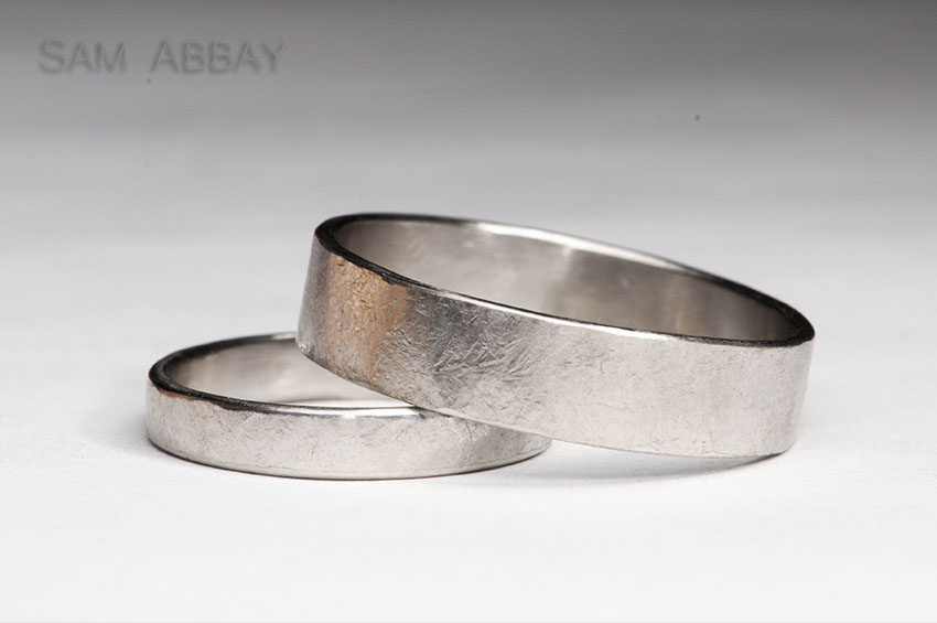 rustic finish platinum wedding rings