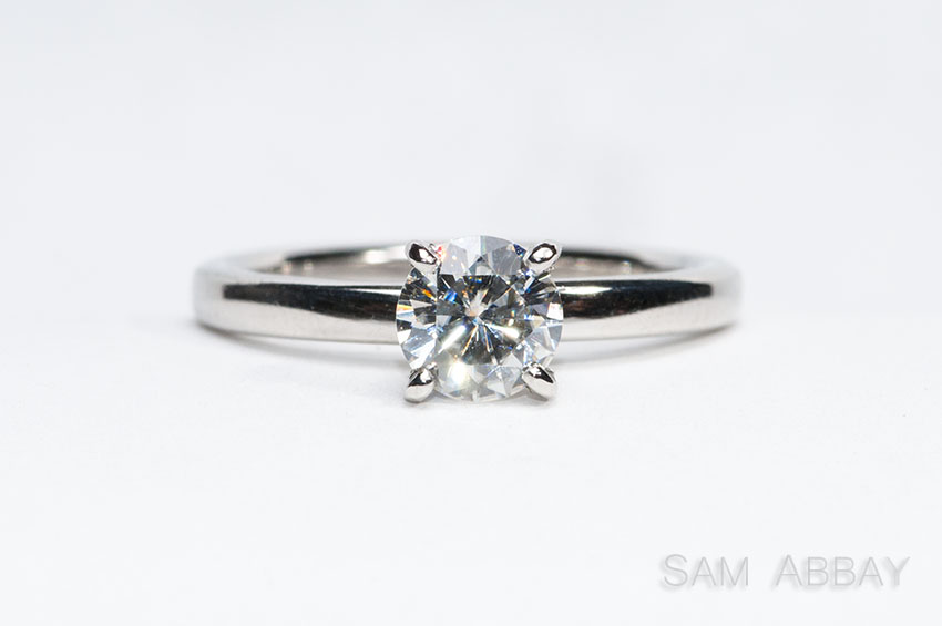 light solitaire engagement ring