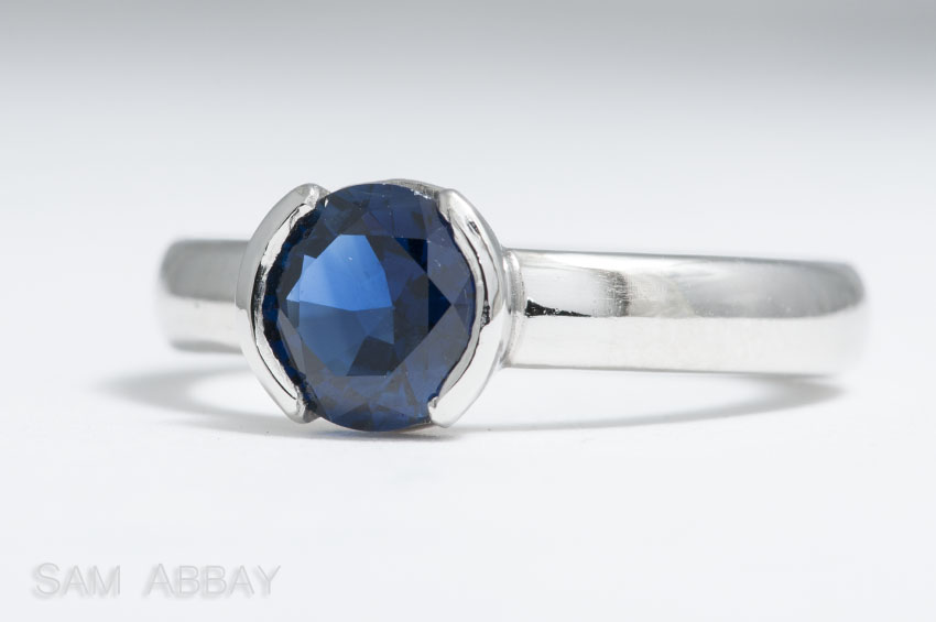 Sapphire split-shank engagement ring