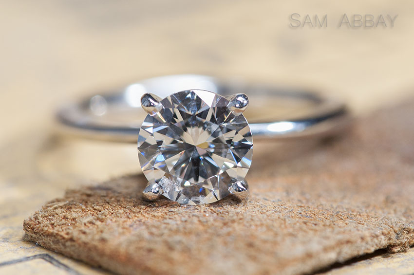 shaped solitaire engagement ring