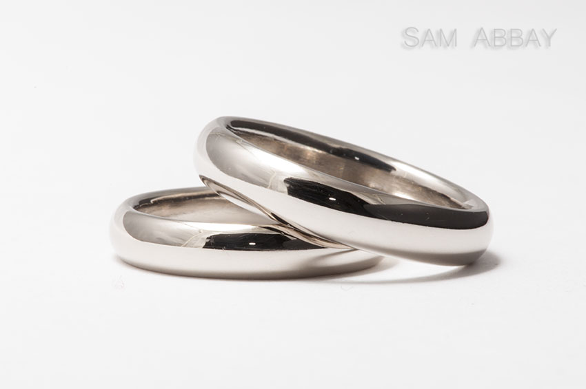 high-karat white gold wedding rings