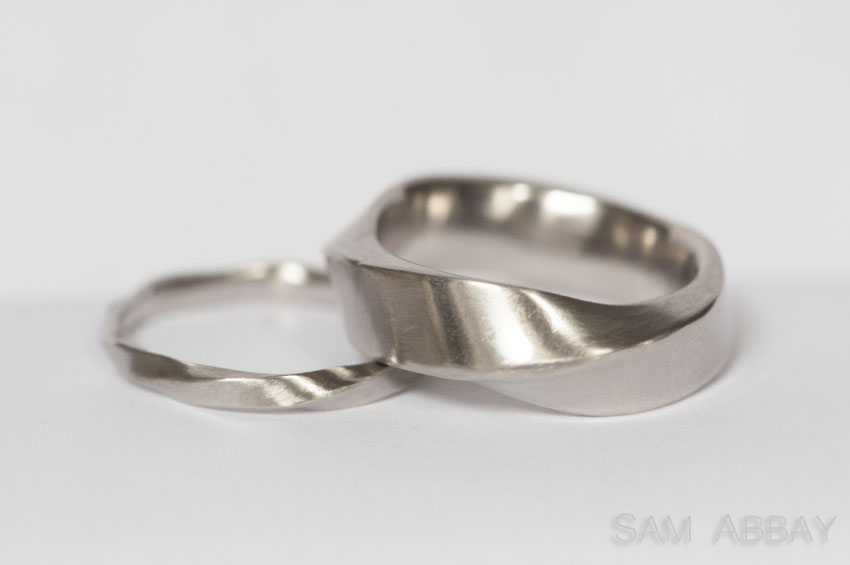 wide twisted wedding rings palladium