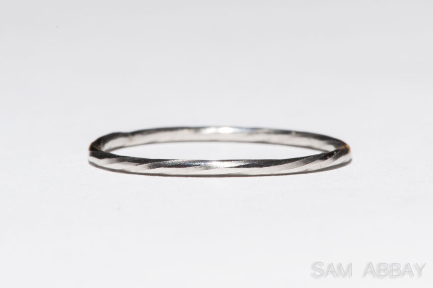 Thin twisted platinum ring